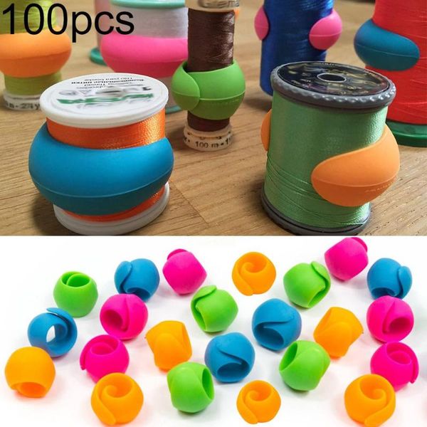 

sewing notions & tools 24/30/48/60/100pcs bobbin clamps holders peels thread spool huggers keep neat prevent spools from unwinding, Black