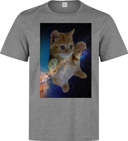 

new summer fashion cosmic galaxy feral cat kitten art woman's available grey t shirt tee shirt sport hooded sweatshirt hoodie