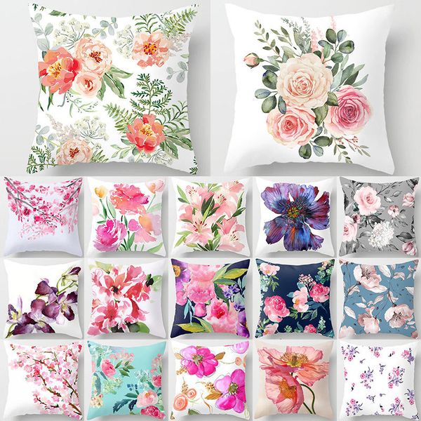 

flower pattern decorative art cushion cover pillow pillowcase polyester 45*45 throw pillows home decor pillowcover 40844