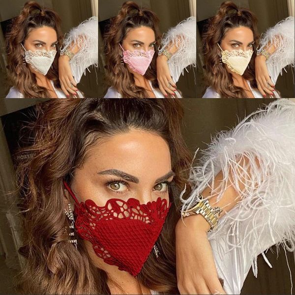 

lace cloth black white mascherine breathable muticolor fashion lady man face masks anti dust love heart washable mascarilla 6 9ol g2