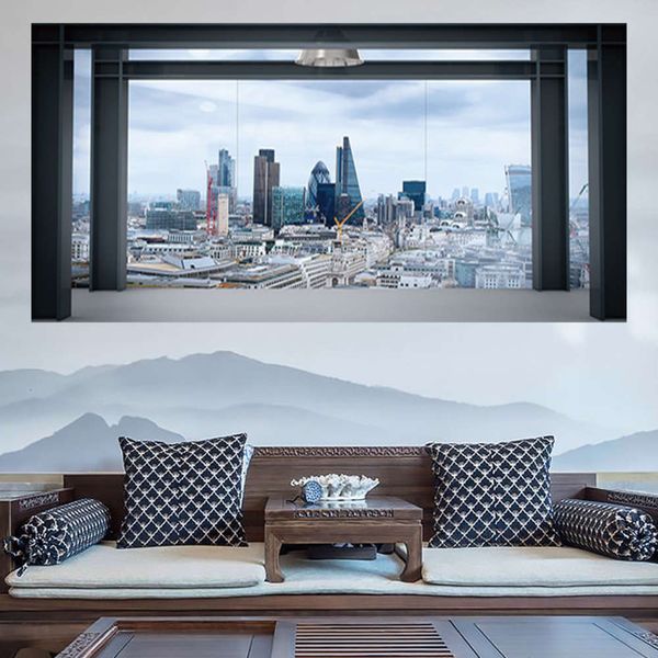 

modern office city background bedroom living room bedside decorative mural self adhive removable pvc wall paste