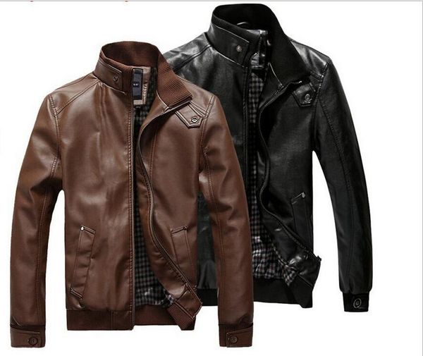 

2021 rown jacket motorcycle men pu leather jacket men motorcycle clothing leather coat ing, Black