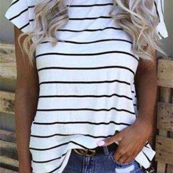 

stripe stitching camouflage leopard women's print contrast casual round neck short sve t-shirt, Black;gray