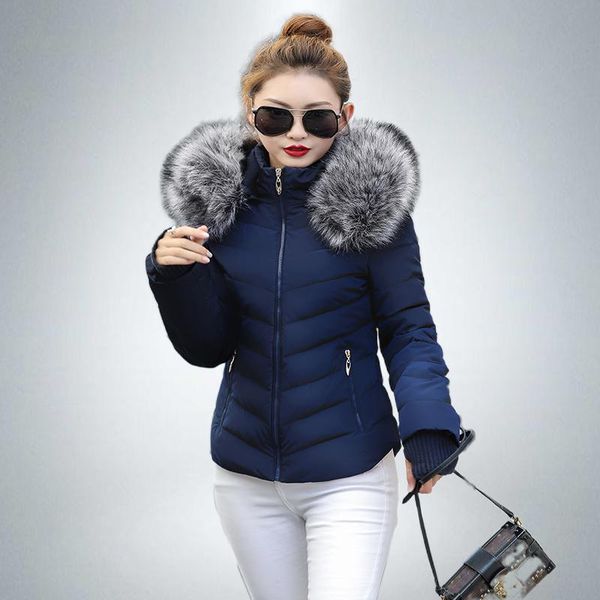 

winter parka hoodie women casual slim thick warm zipper pocket long sleeve jackets hooded faux fur coat casaco feminino 2021, Black