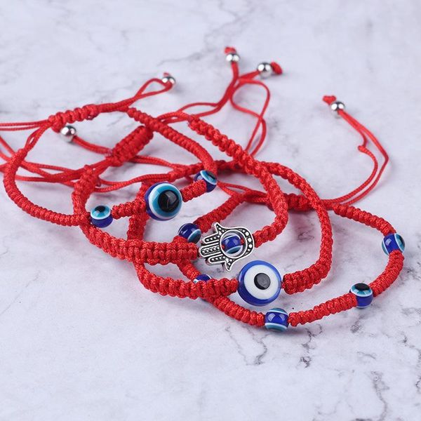 

handwoven bracelet lucky bracelet kabbalah red string thread hamsa bracelets blue turkish evil eye charm jewelry fatima friendship bracelet
