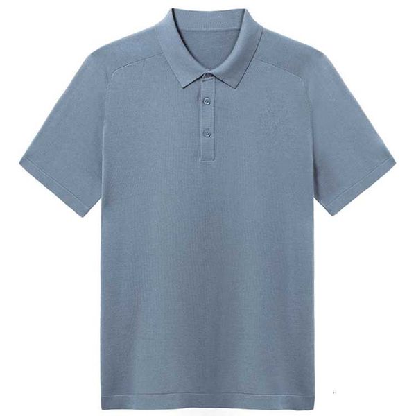 

polo shirt summer men's silk simple business short sleeve open chest t-shirt, White;black