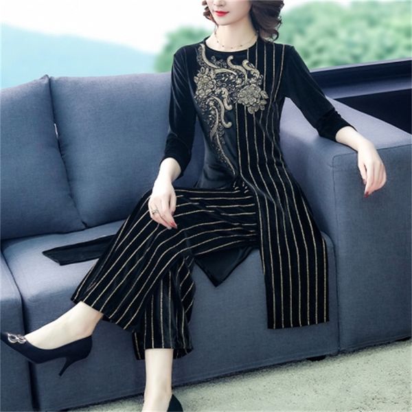 

vintage and striped wide leg luxury pants piece all femme deux feminine juem, White