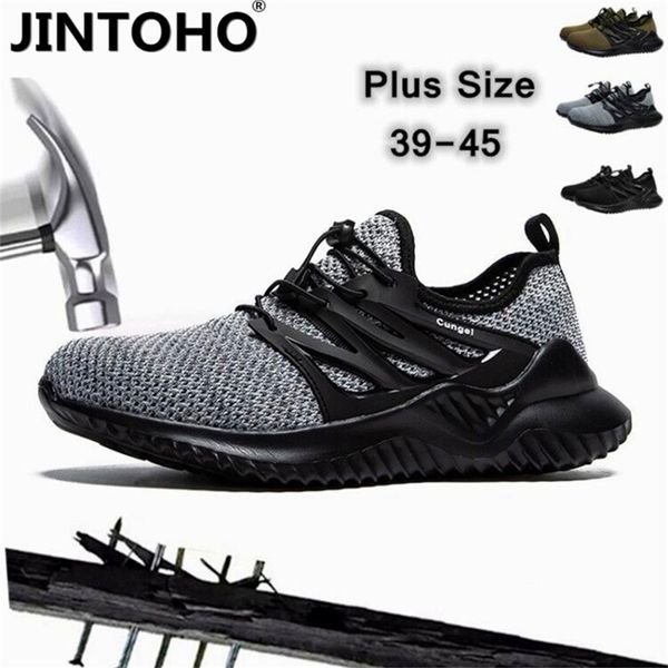

jintoho indestructible ryder men and women steel toe air safety boots puncture-proof work sneakers industrial shoes y200915, Black;brown