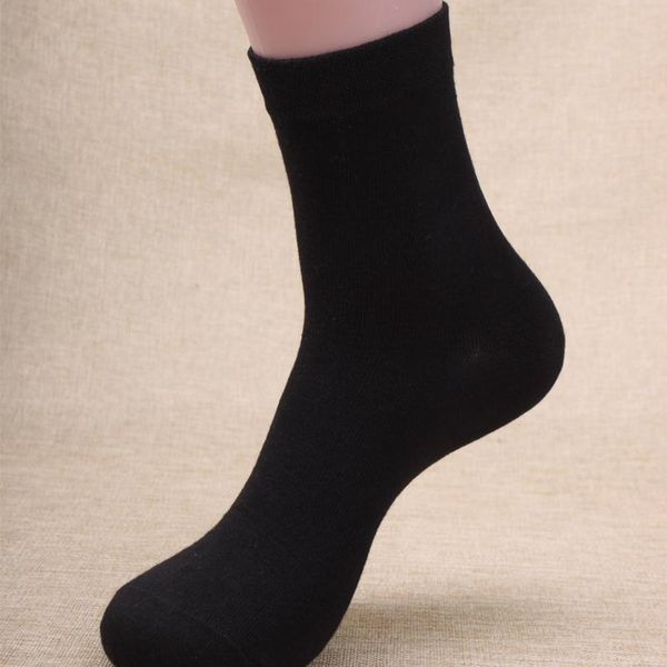 

solid color socks cotton men fashion in tube socks winter male casual business breathable socks male sock slippe jlldcc, Black