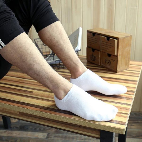 

5 pair/set men's cotton socks ankle short socks summer cool low cut fashion white boat sock breathable invisible1, Black