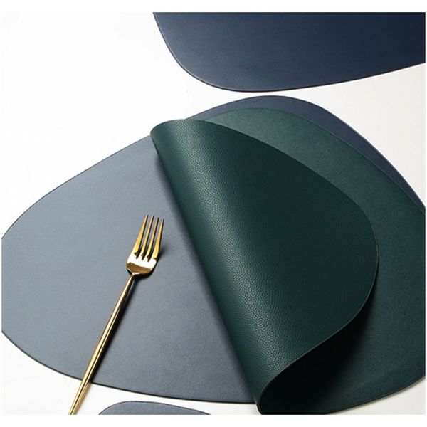 

leather placemat tableware pad oil water resistant heat insulation non slip tablemat coaster set for kitchen washable cup pads f wmtxsu