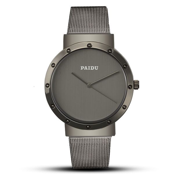 

new arrivals time-limited designers fashion simple mesh belt mens watch paidu new alloy trendy watch foreign trade wholesale s, Slivery;brown