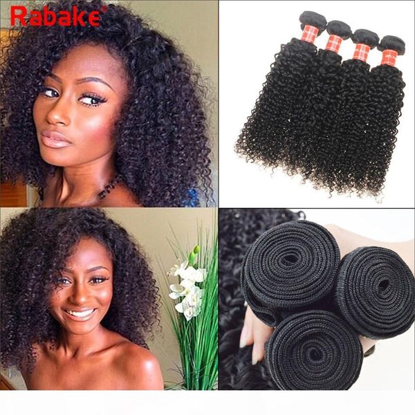 

rabake malaysian curly human hair weaves 100% virgin unprocessed 8a brazilian malaysian jerry kinky curls hair extensions 8-28inch 3 4pcs, Black