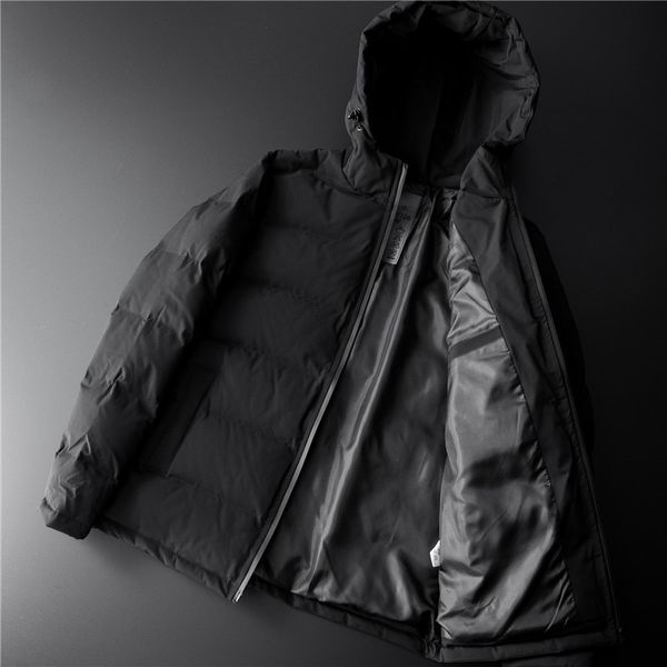 

duck down jacket men autumn winter ultralight down coat puffer jacket hooded seamless doudoune homme hiver, Black