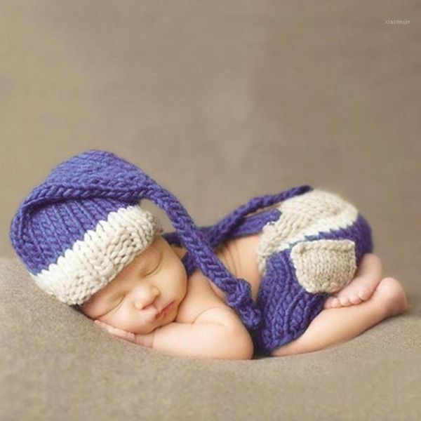 

clothing sets born boy girl pography selling personality hand knitted breathable soft surface suspender trousers hat suit1, White