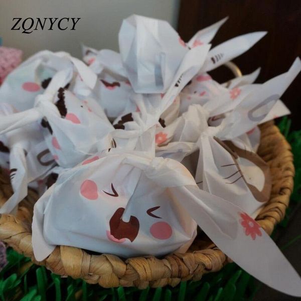 

25pcs bunny cookies bags candy biscuit packaging bag birthday wedding favors candy gift bags easter party decoration supplies bbyuml bwkf