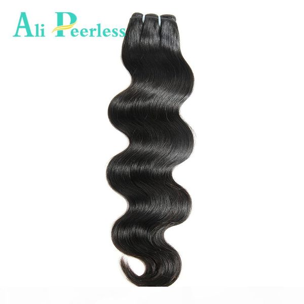 

ali peerless hair peruvian body wave virgin human hair 10"-28" nature black weaving unprocessed one bundle, Black;brown