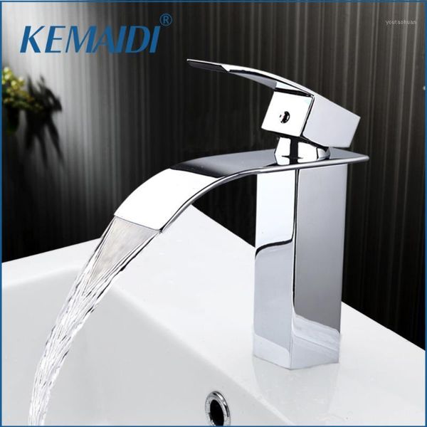 

bathroom sink faucets kemaidi arrival faucet ceramic waterfall chrome brass basin lavatory combine set mixer tap1