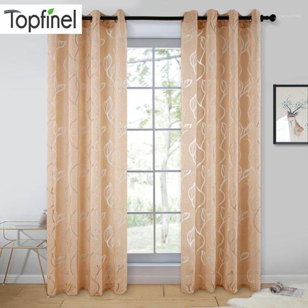 

fine leaf pattern tulle for living room bedroom simple nordic style solid color new product modern drape1