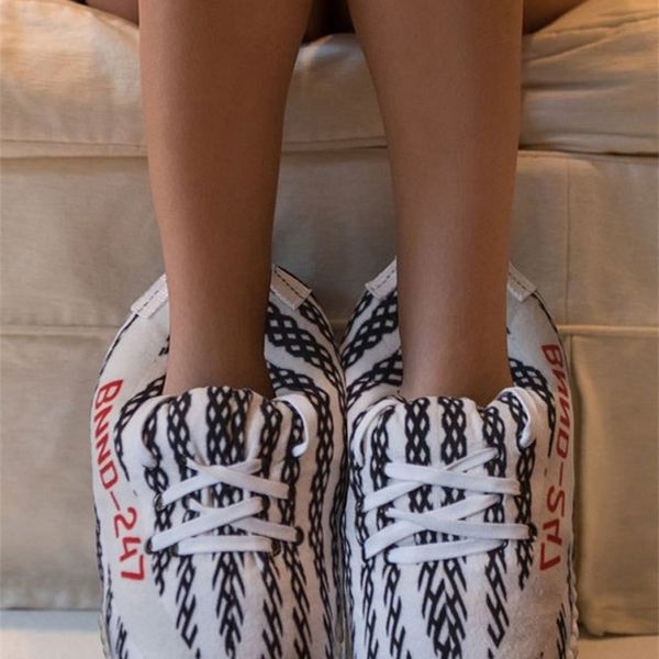 

women winter stripe slippers  35-43 warm home slippers women green indoor snug sneaker warm house floor slides y200706, Black