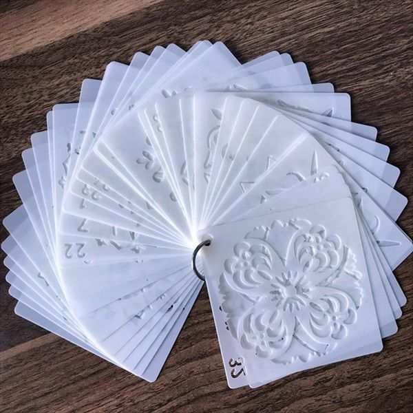 

36pcs plastic painted decor diy hollow mandala pattern painting stencils wall paper stencils drawing tool (as shown