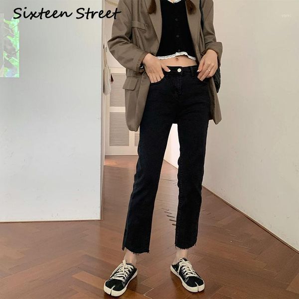 

women split denim jeans 2020 high waist stretch pants female streetwear korean fashion autumn spring casual cotton straight y2k1, Blue