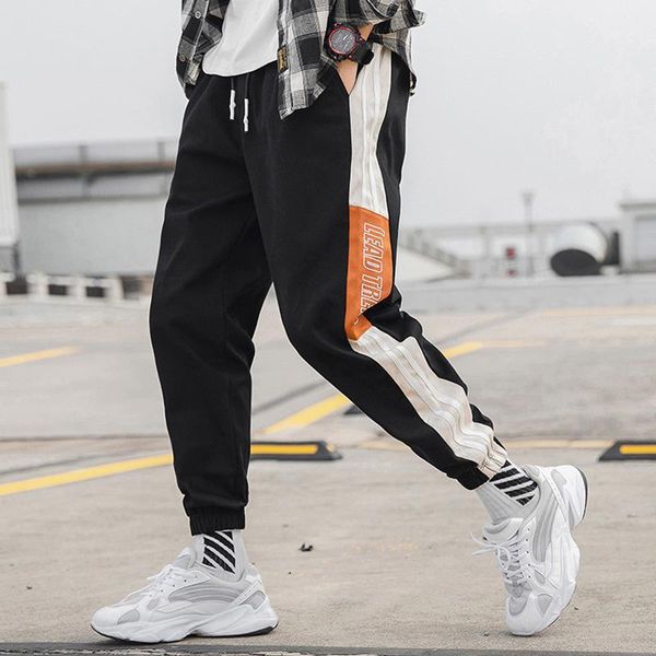 

new men hip hop harem pants casual loose pants men's splicing feet fashion trousers male clothes streetwear a1021 h1, Black