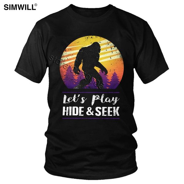 

новизна ретро bigfoot давайте поиграет скрыть n seek мужской printed eco tee trendy короткого рукав лес graphic толстовка с капюшоном hoodie