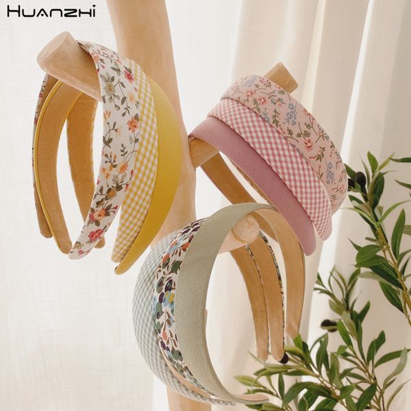 

huanzhi 2020 new vintage sweet simple flower geometric lattice colorful hair hoop hair accessories for women girls, Golden;silver