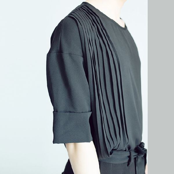 

2021 new original dark complexion occasional short-t-shirt design long sleeves with cold windjacket variety of personality. s-6xl zbyv, Black