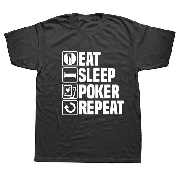 

sport new fashion brand 100% cotton clothing print round neck man eat sleep poker fashion t-shirt men clothing