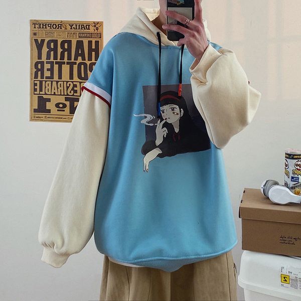 

2021 male sweatshirt spring new size jacket collar two men hoodie sweatpants s-3xl zb10, Black