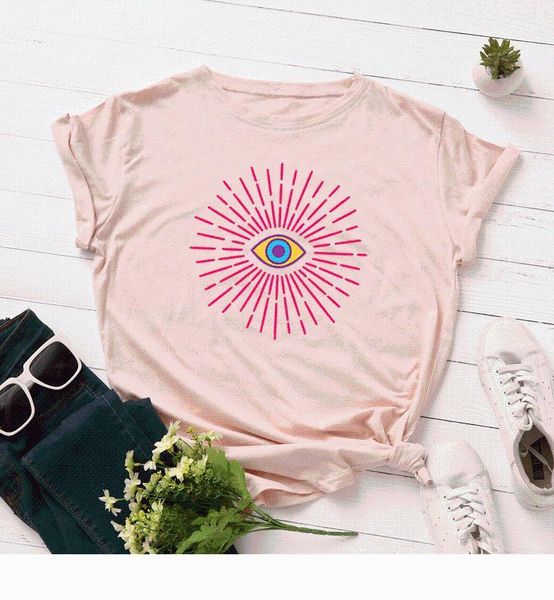 

plus size 5xl graphic t shirts women eye printed short sleeve o-neck loose tee harajuku shirt woman clothes1, White