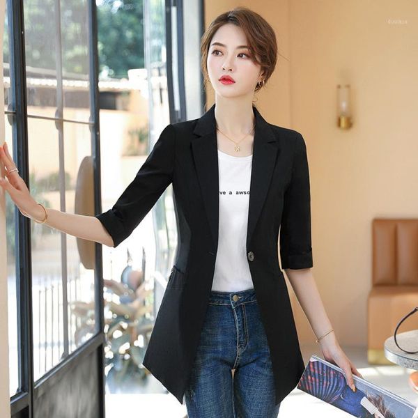 

2020 fashion spring autumn women slim business blazers jacket female work office lady solid single button coat1, White;black