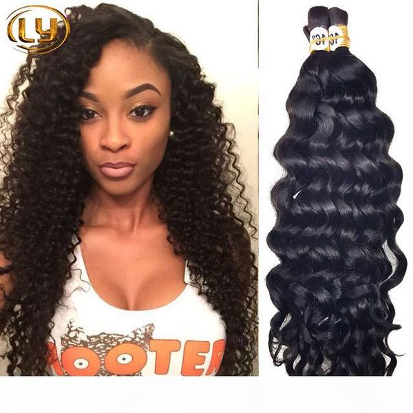 

7a brazilian deep curly bulk hair for mini braiding bulk hair unprocessed 50g bulk human hair no weft extensions, Black