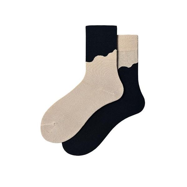 

color matching socks men's and women's medium tube socks, Black