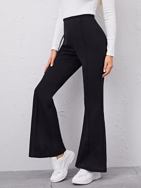 

high waist flare leg pants f9xa#, Black;white