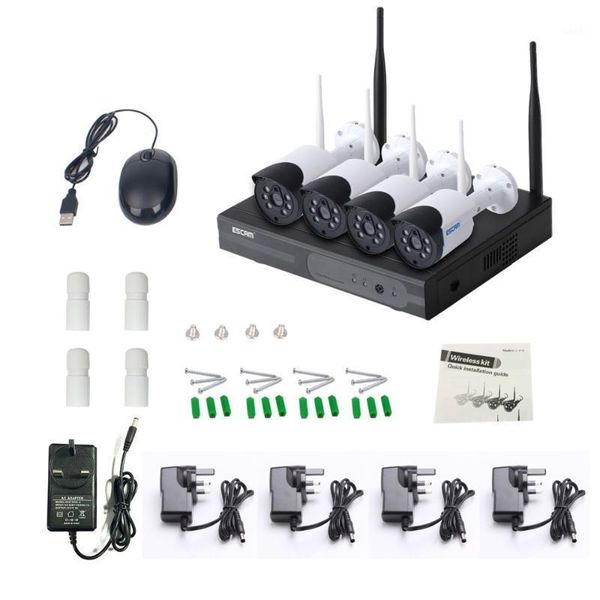 

4ch cctv h265 home security camera alarm system wireless wifi ip camera nvr kit1