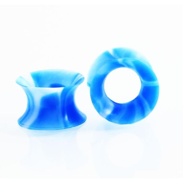 

11pair sile flexible thin double flared flesh tunnel ear plugs ear gauge expander stretcher earlets ea jllfze yummy_shop, Silver