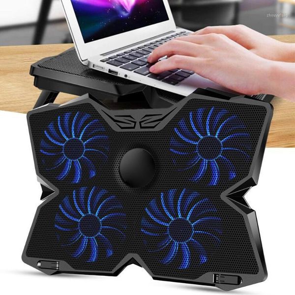 

lapaccessories four fans 2 usb ports lapcooler cooling pad notebook stand for 14-17inch adjustable speed cooler1