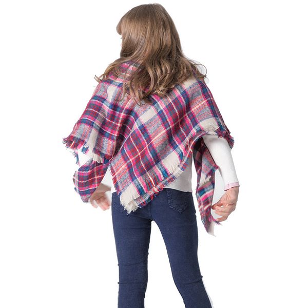 

fashion scarf european and american autumn and winter new cashmere-like childrens qicaigei square scarf female bib shawl tonglu factory fash, Blue;gray