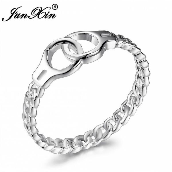 

cluster rings junxin dainty handcuff ring white gold filled thin chain simple stackable midi for women minimalist jewelry, Golden;silver