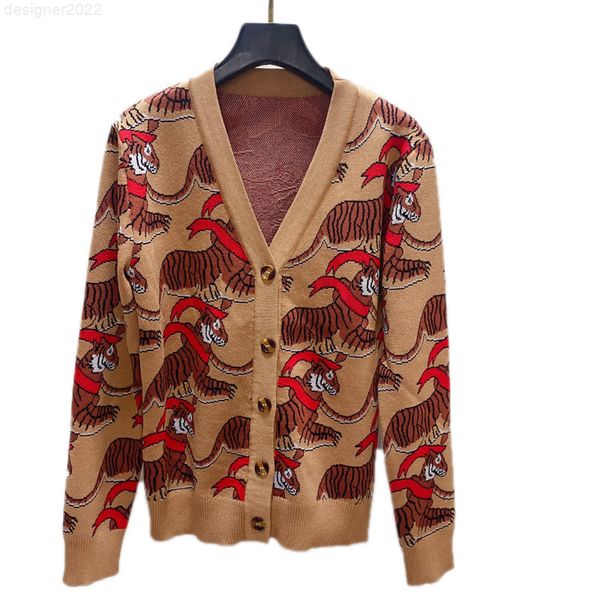 

women's knits & tees women year knit cardigan cartoon tiger pattern designer long sleeve fashion casual coats gx7j, White