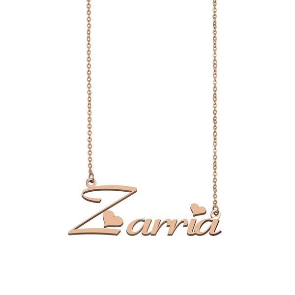 

zarria name necklace custom nameplate pendant for women girls birthday gift kids friends jewelry 18k gold plated stainless steel, Silver