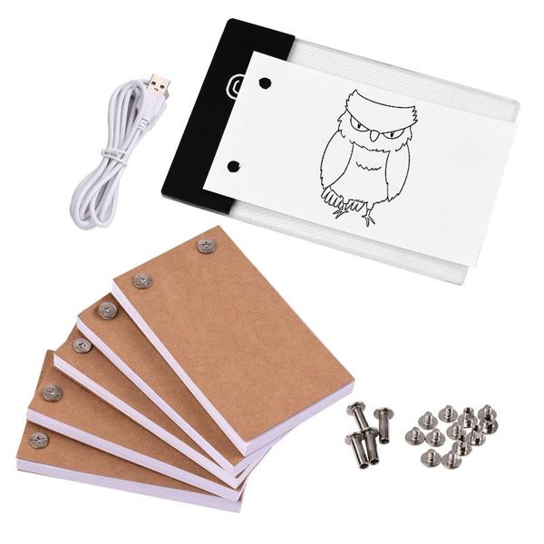 

300 sheets drawing paper flip book with binding screw and light pad led light box tablet for drawing tracing animation sketching
