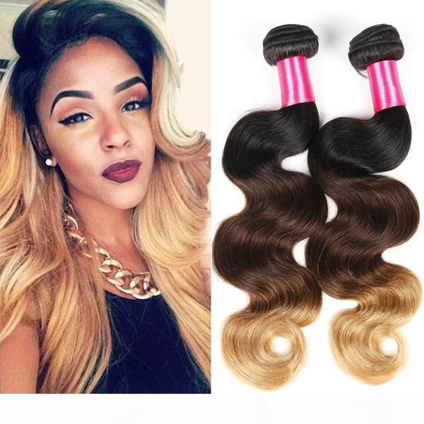 

rosa hair ombre brazilian virgin hair body wave ombre brazilian weave 3 bundles three tone 7a ombre virgin hair extension, Black