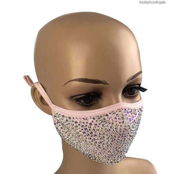 

bling protective mouth fashion pm2.5 diamond masks dustproof washable reusable women colorful rhinestones face mask 15