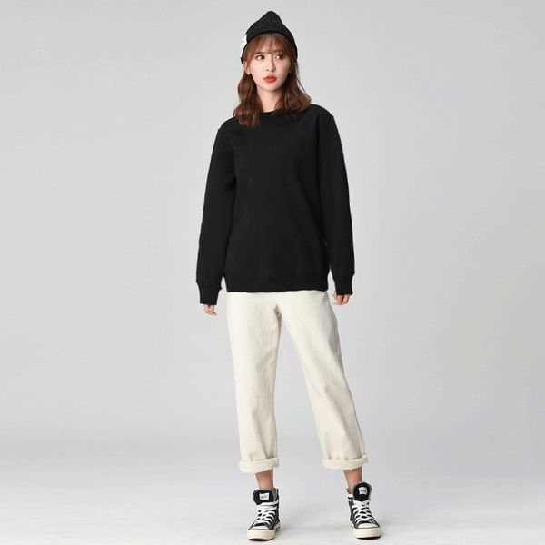 

new womens sweatshirts pullover long sleeve casual pullover red 201103, Black