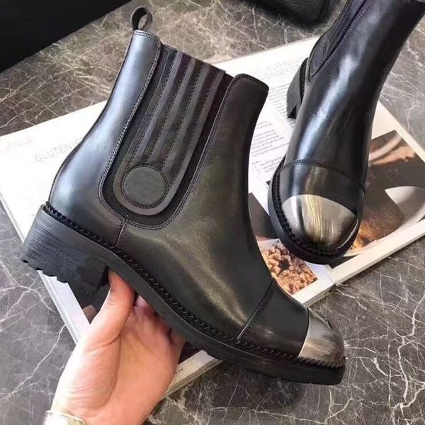 

fashion leather and heavy-duty soles comfortable breathable leisure woman ma ding designer shoes 35-41, Black