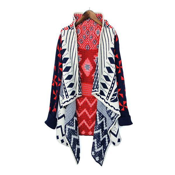 

women's sweaters feminino knitted sweater cardigans 2021 winter style geometric pattern women cardigan poncho clothes china, White;black